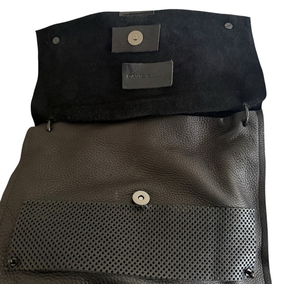 Convertible Black Leather Crossbody Bag Braided Chain Shoulder Bag Purse - Picture 8 of 14